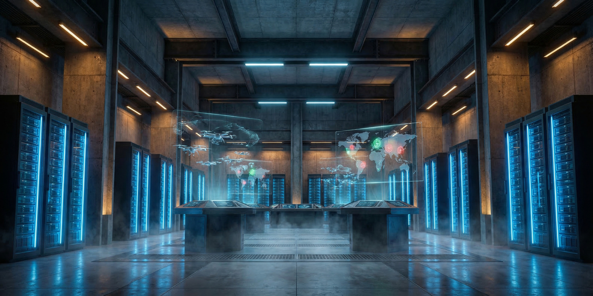 Digital network of military AI systems and defense contractors