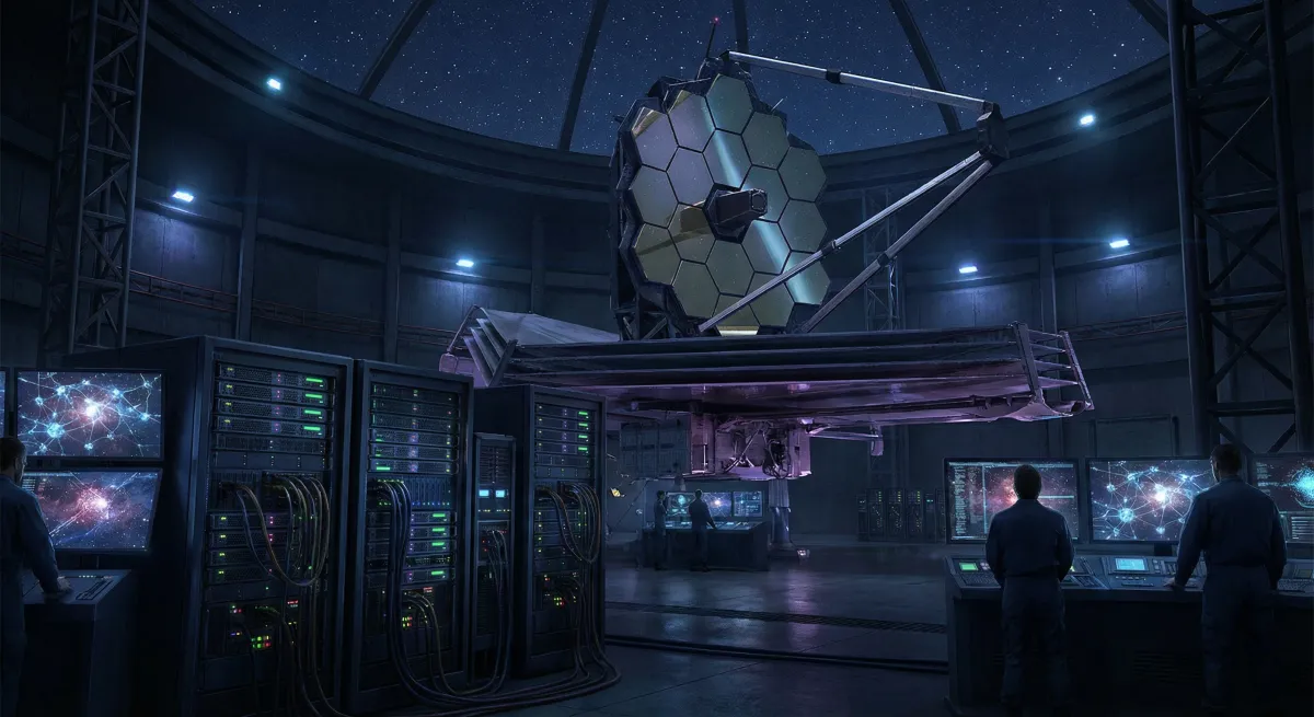 AI-powered astronomical data analysis and space telescope infrared imagery