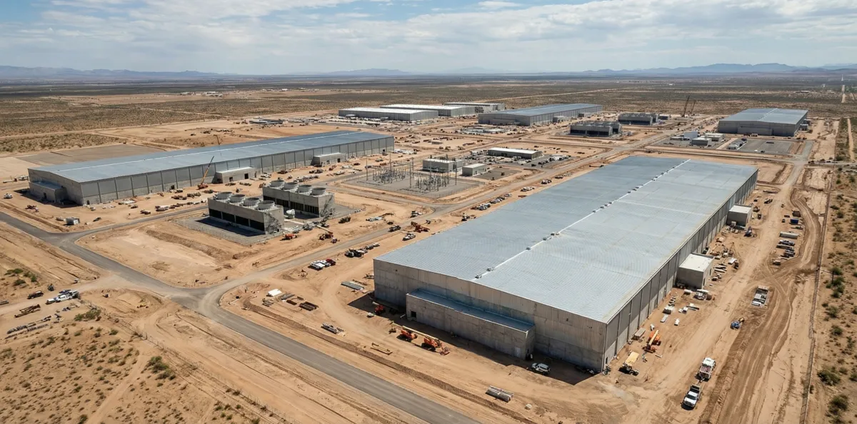 Hyperscale data center campus aerial view