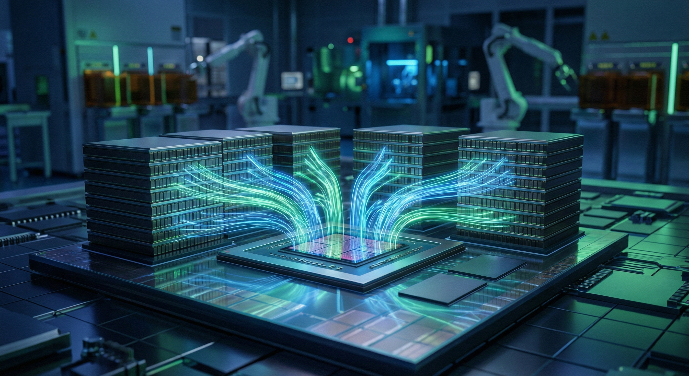 Nvidia AI accelerator chip with HBM4 memory stacks