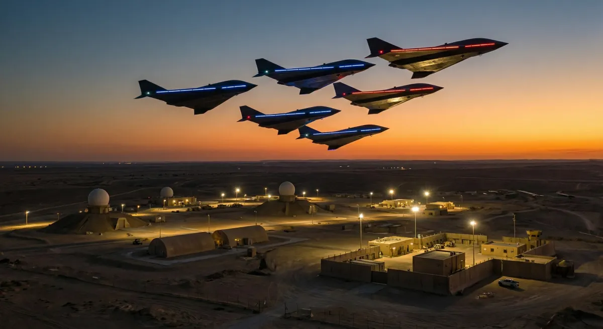 Military autonomous drone system with AI targeting overlay