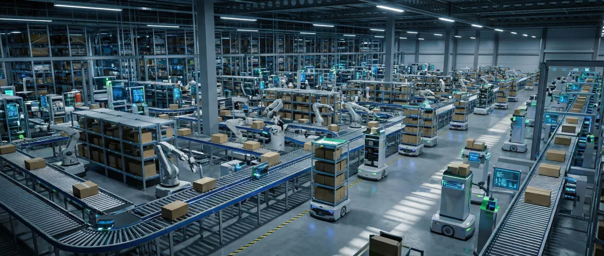Automated warehouse with robotic systems